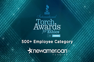 Better Business Bureau Honors New American Funding with International Torch Award for Ethics Image