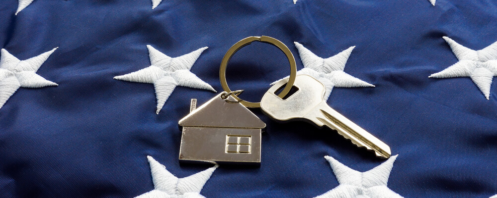 VA Restoration of Entitlement | American flag with house key