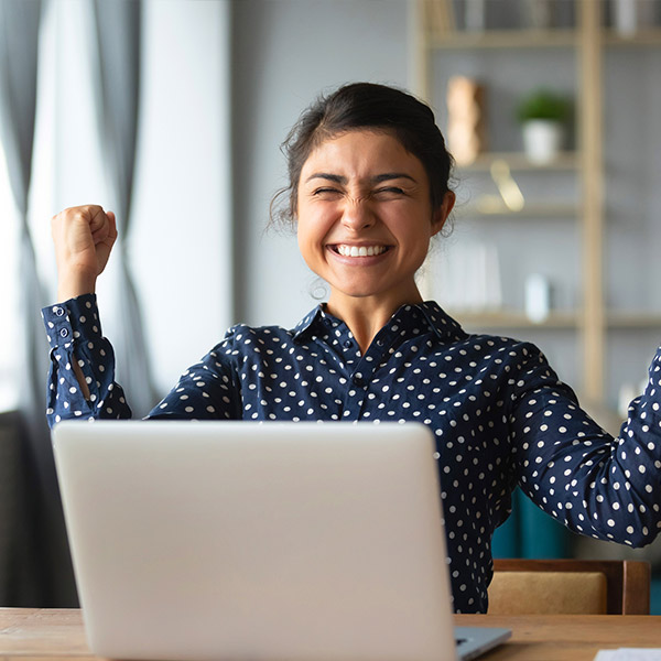 excited young woman